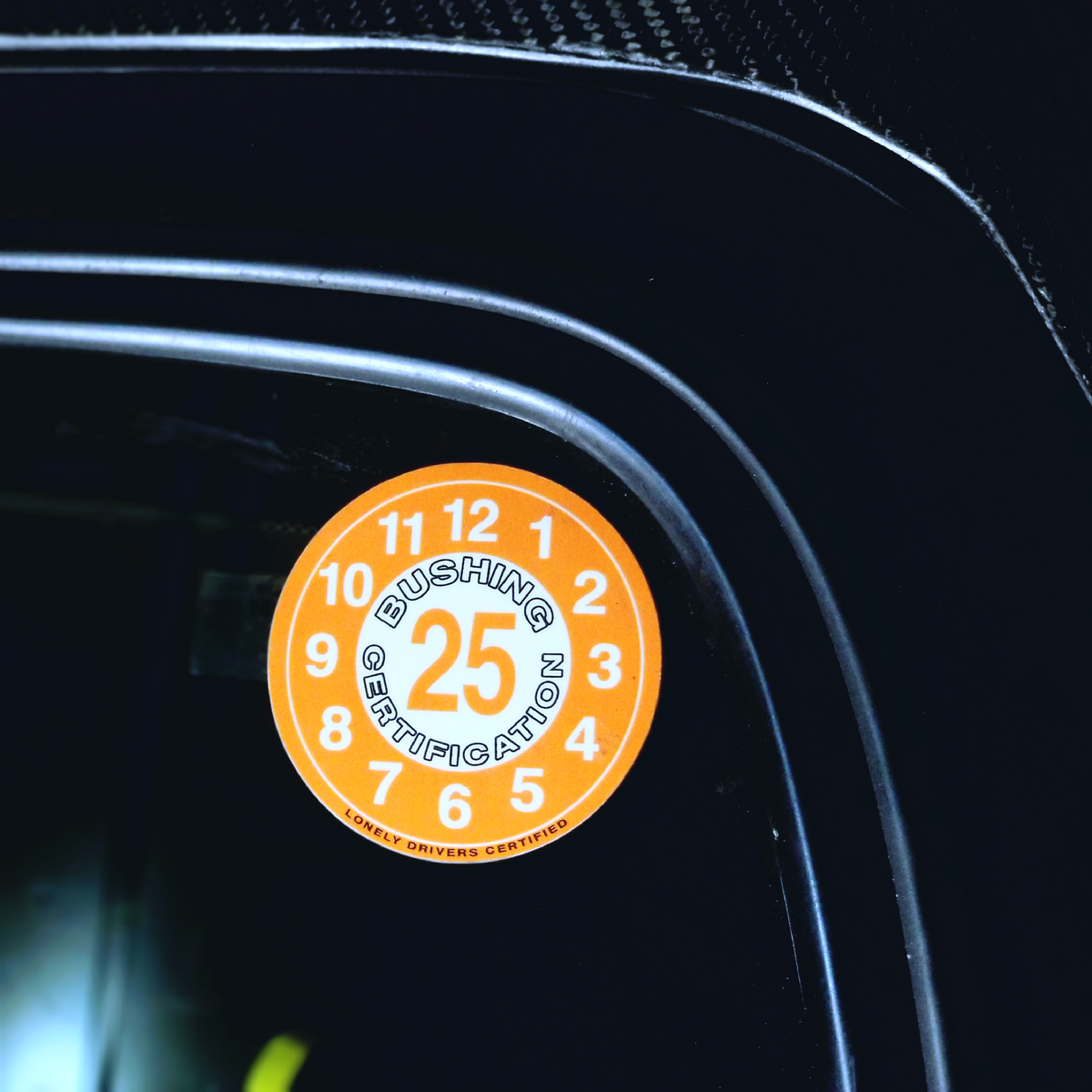 JDM Inspection Bushing Certification Sticker (Orange) Lonely Drivers