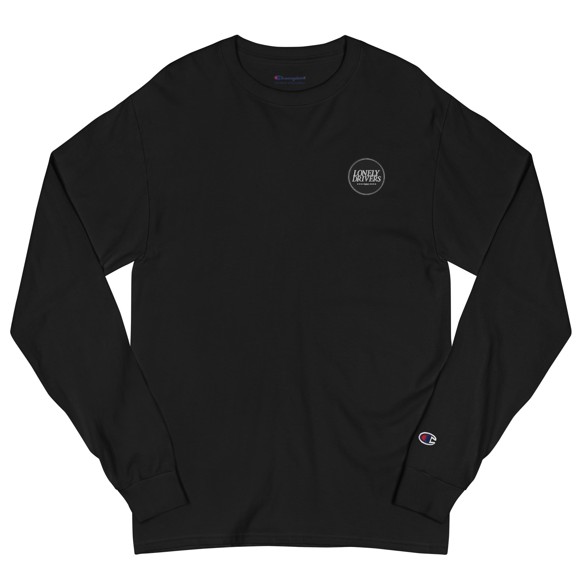Men s Champion Embroidered Long Sleeve Shirt Lonely Drivers
